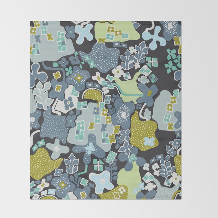 City life botanical park moonless night Throw Blanket Gallery Image 2