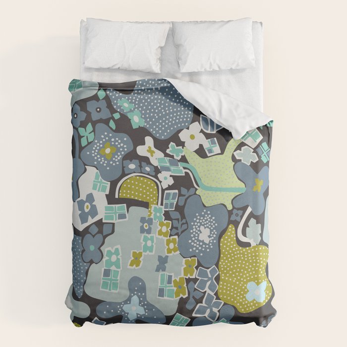 City life botanical park moonless night Duvet Cover Gallery Image 6