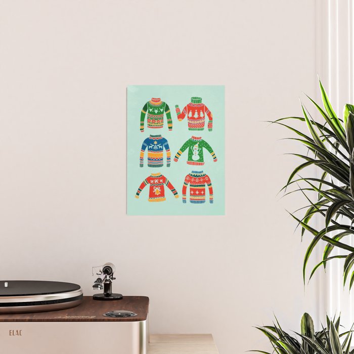 Vintage Ugly Christmas Sweaters: Mint Green Edition Poster Gallery Image 2
