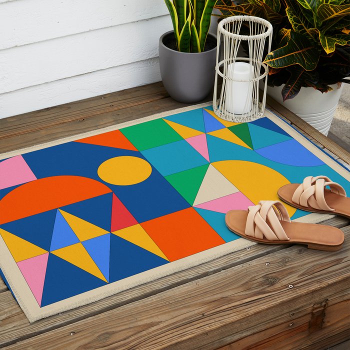 Geometric Shapes 241 Outdoor Rug Gallery Image 2