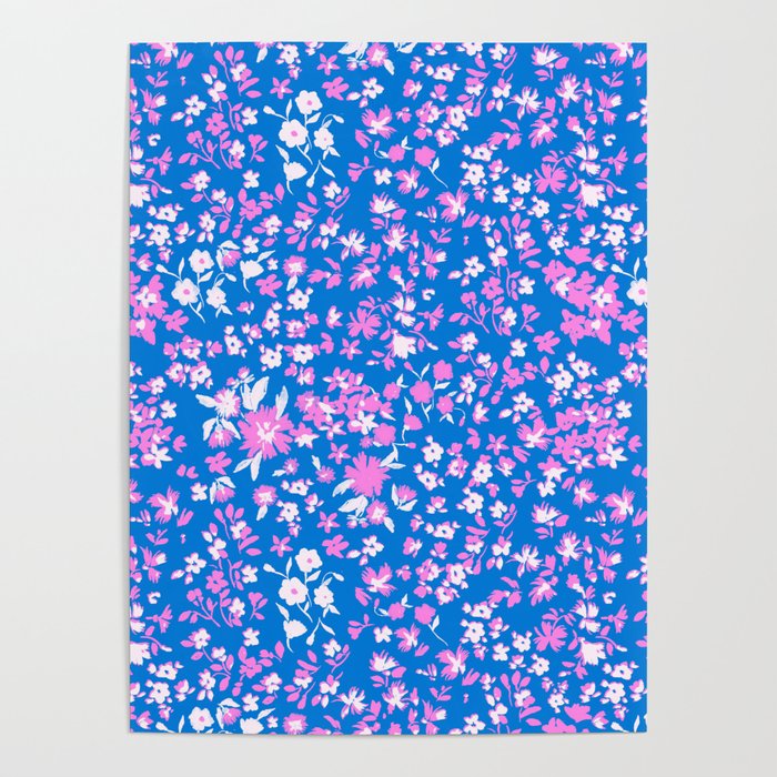Pink and blue pop art ditsy Poster Gallery Image 4