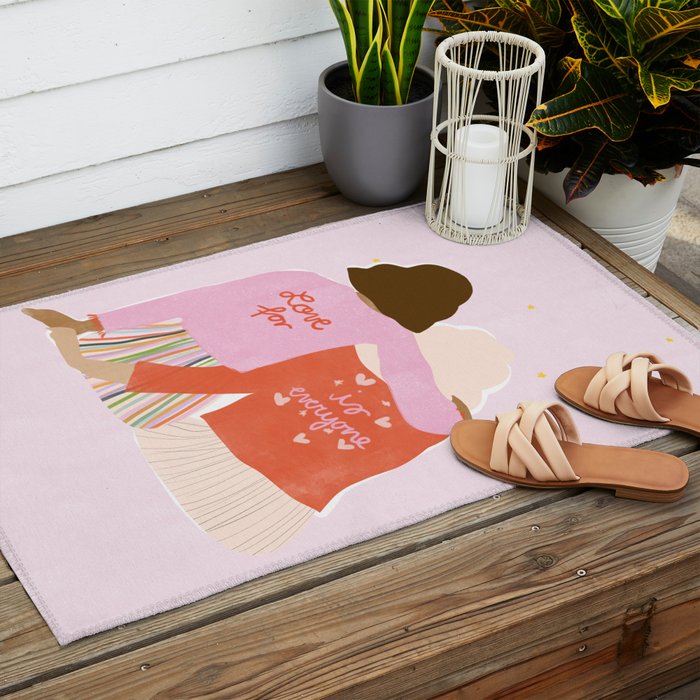 Love Is For Everyone Outdoor Rug Gallery Image 2