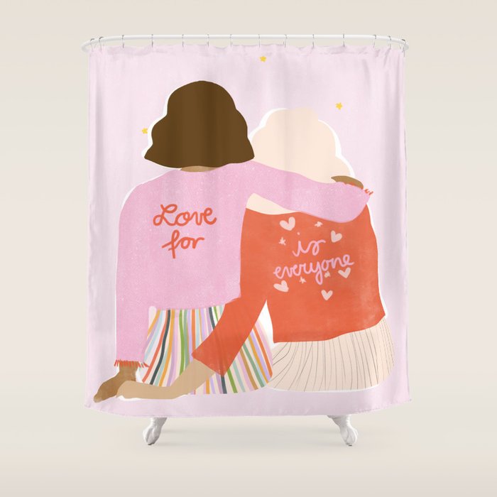 Love Is For Everyone Shower Curtain Gallery Image 1