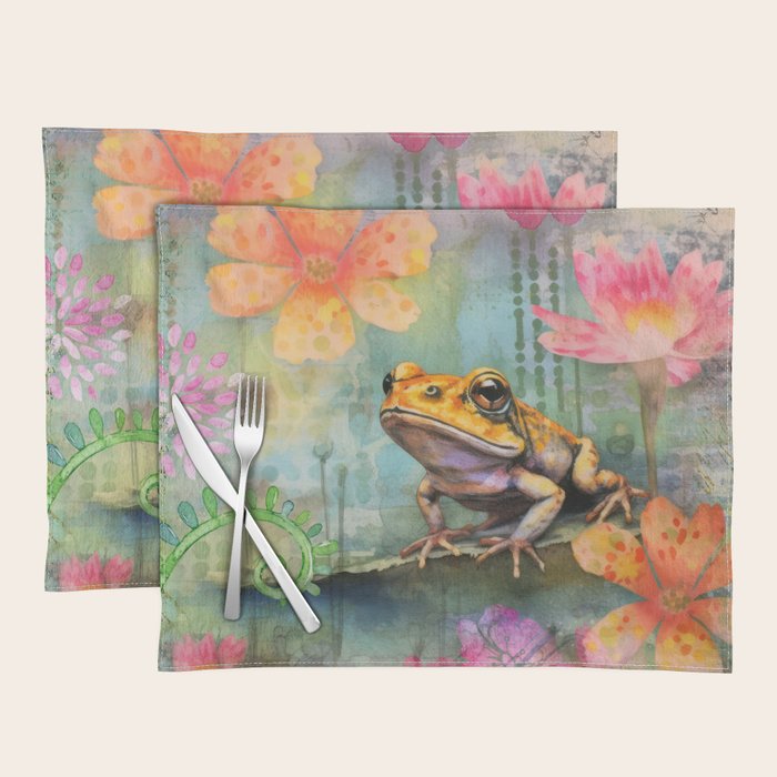 Colorful Frog Garden Indian Summer Flora And Wildlife Placemat Gallery Image 1