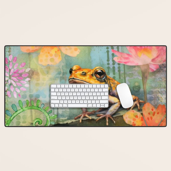 Colorful Frog Garden Indian Summer Flora And Wildlife Desk Mat Gallery Image 1