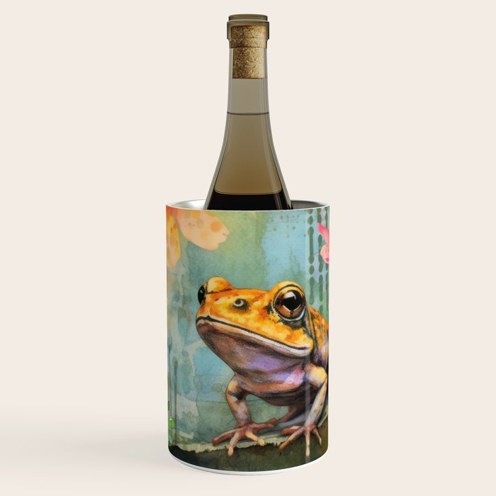 Colorful Frog Garden Indian Summer Flora And Wildlife Wine Chiller Gallery Image 1