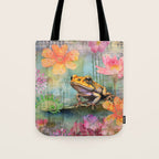 Colorful Frog Garden Indian Summer Flora And Wildlife Tote Bag Gallery Image 1
