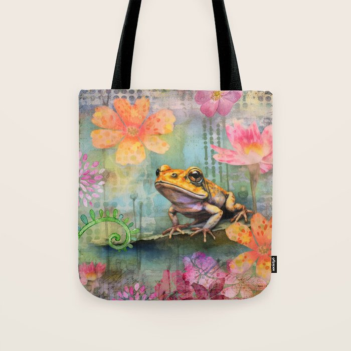 Colorful Frog Garden Indian Summer Flora And Wildlife Tote Bag Gallery Image 1