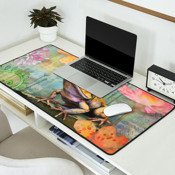 Colorful Frog Garden Indian Summer Flora And Wildlife Desk Mat Gallery Image 2
