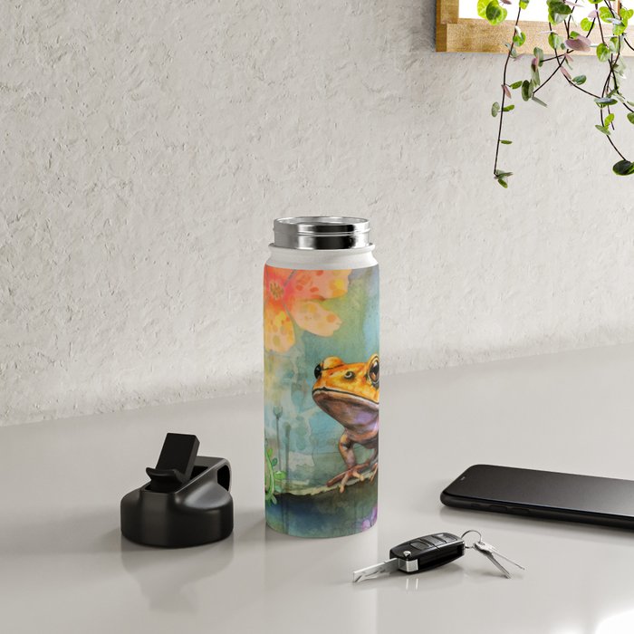 Colorful Frog Garden Indian Summer Flora And Wildlife Water Bottle Gallery Image 4