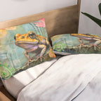 Colorful Frog Garden Indian Summer Flora And Wildlife Pillow Sham Gallery Image 2