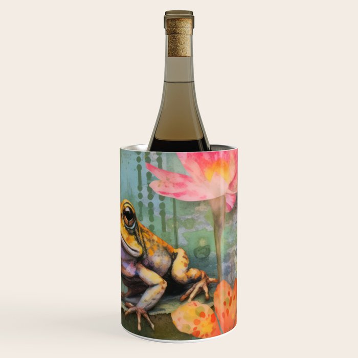 Colorful Frog Garden Indian Summer Flora And Wildlife Wine Chiller Gallery Image 3