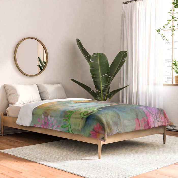 Colorful Frog Garden Indian Summer Flora And Wildlife Comforter Gallery Image 2