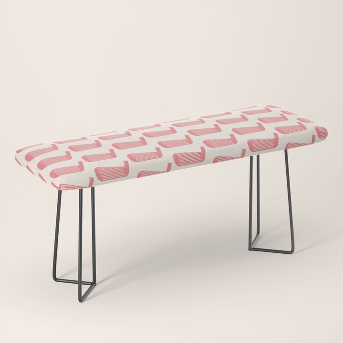 Golf Club Head Vintage Pattern (Beige/Pink) Bench Gallery Image 1