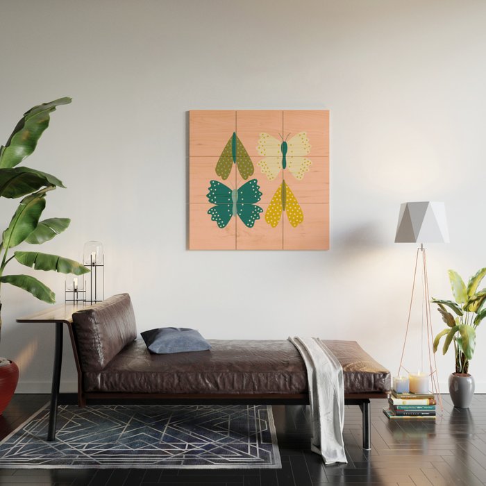 Vintage Butterfly and Moth  Wood Wall Art Gallery Image 2