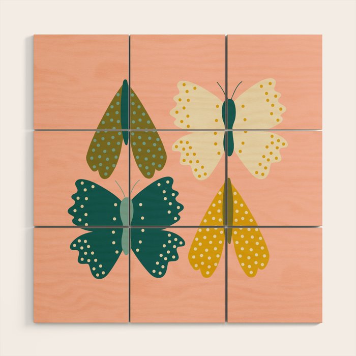 Vintage Butterfly and Moth  Wood Wall Art Gallery Image 1