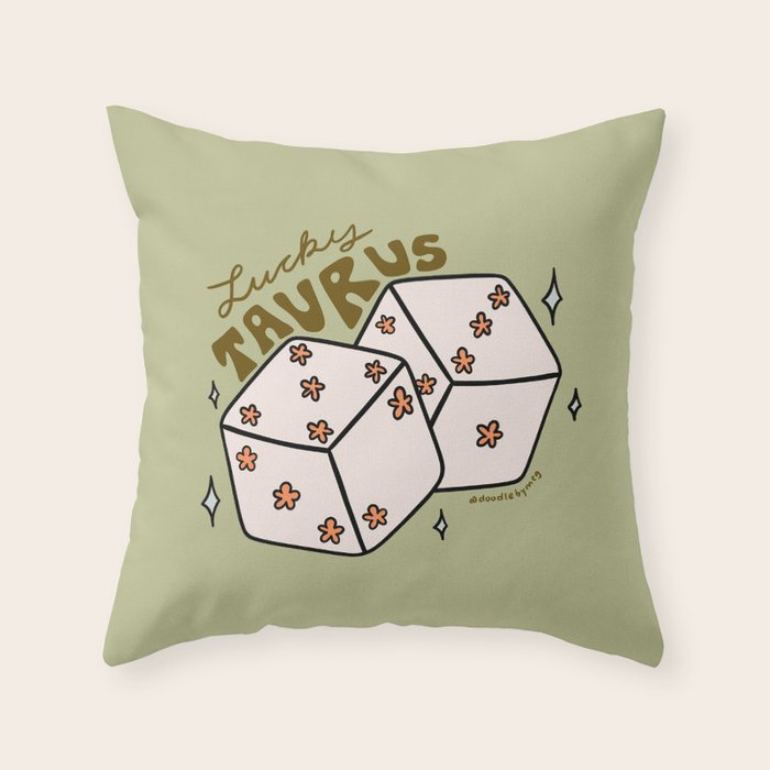 Taurus Dice Throw Pillow Gallery Image 6