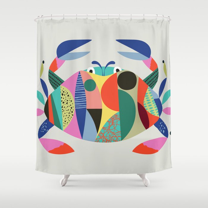 Mid Century Crab Shower Curtain Gallery Image 1