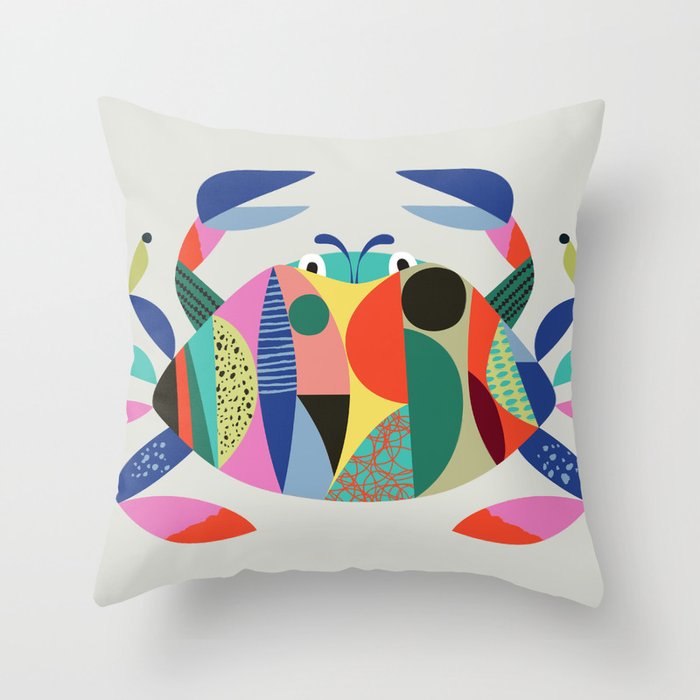 Mid Century Crab Throw Pillow Gallery Image 6