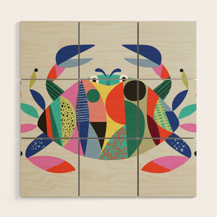 Mid Century Crab Wood Wall Art Gallery Image 1
