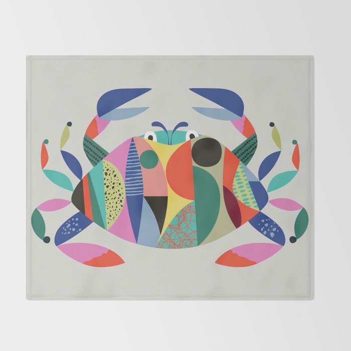 Mid Century Crab Throw Blanket Gallery Image 2