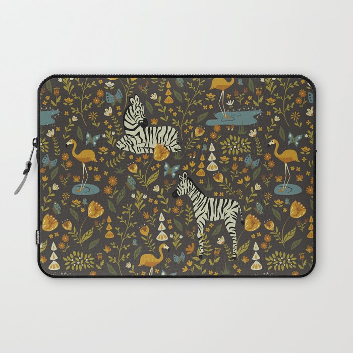 Zebras in Wild Fall Garden Laptop Sleeve Gallery Image 1