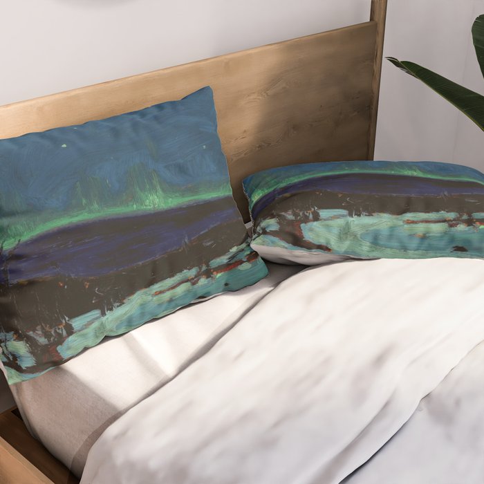 Tom Thomson Northern Lights Canadian Landscape Artist Pillow Sham Gallery Image 2