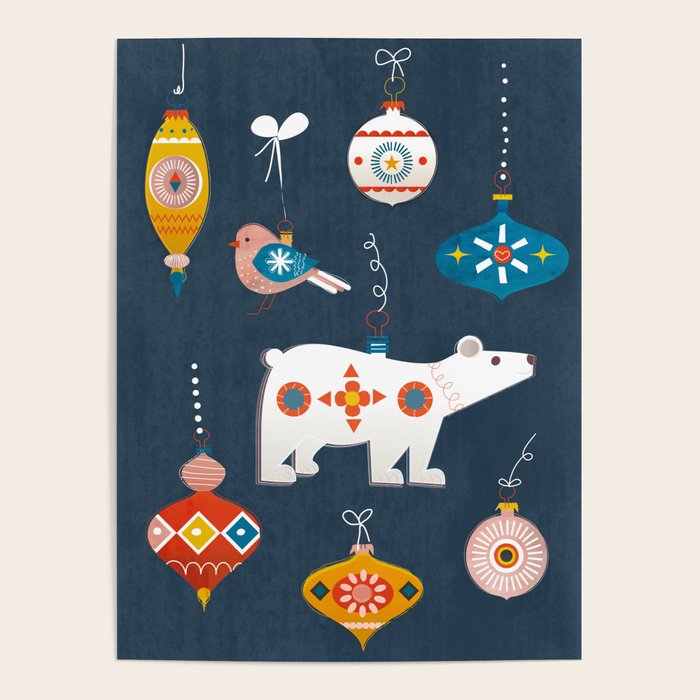 Christmas Retro decorations no2 Poster Gallery Image 4