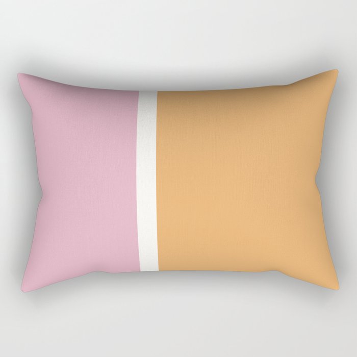 Color Block VII Orange Pink Rectangular Pillow Gallery Image 2