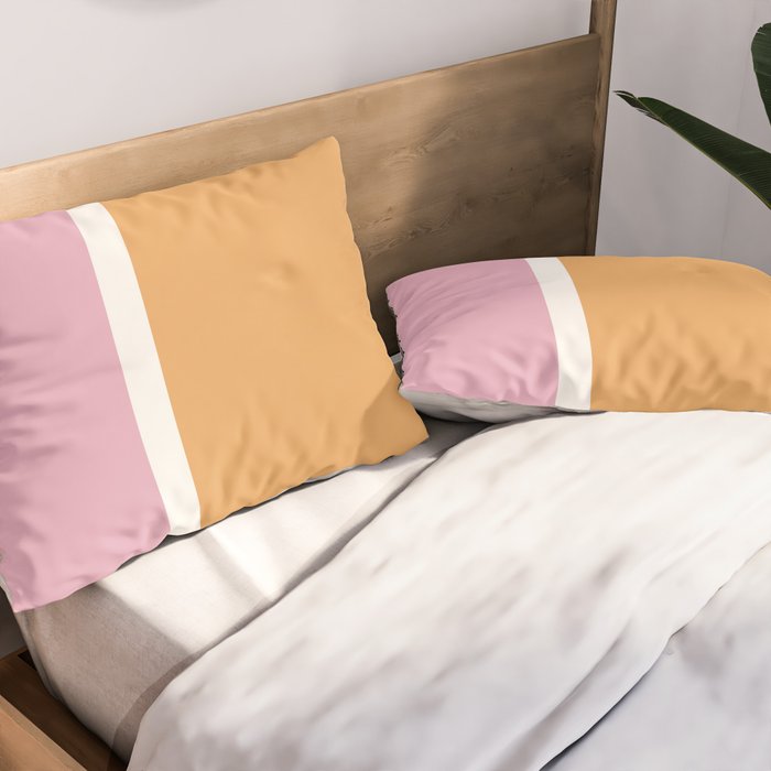 Color Block VII Orange Pink Pillow Sham Gallery Image 2