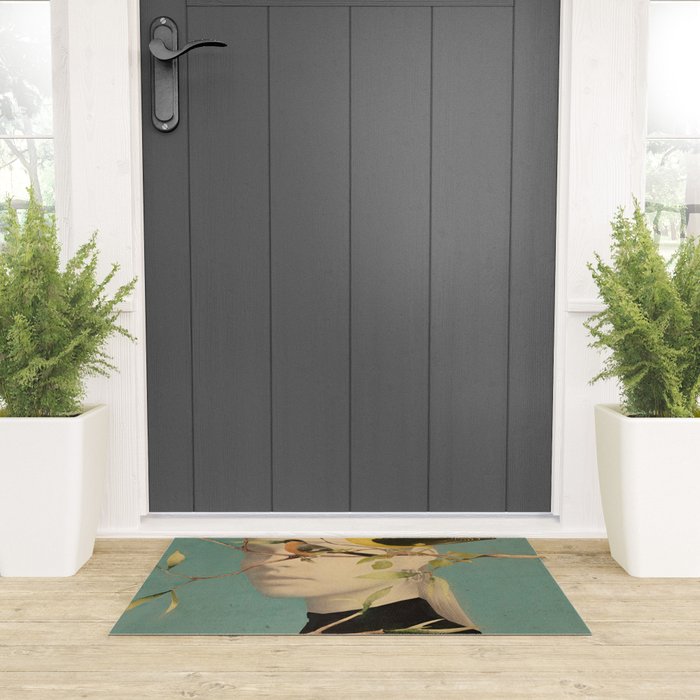Woman and Birds Welcome Mat Gallery Image 3
