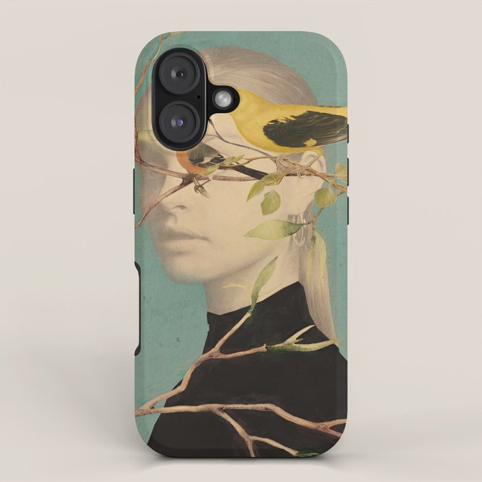 Woman and Birds iPhone Case Gallery Image 1
