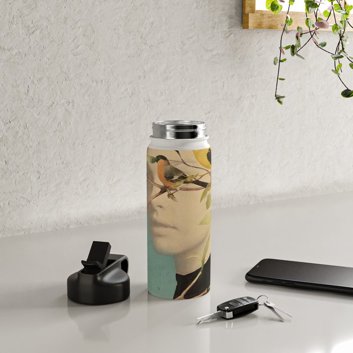 Woman and Birds Water Bottle Gallery Image 4