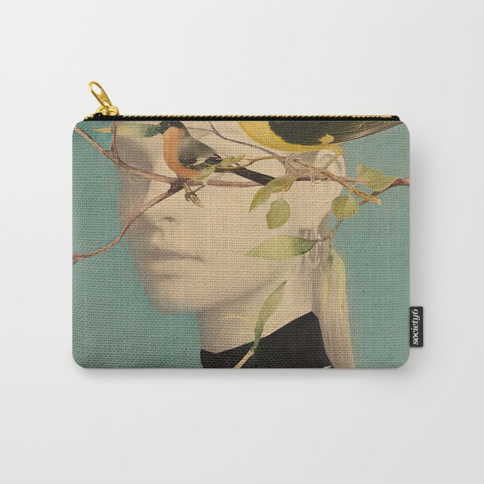 Woman and Birds Carry All Pouch Gallery Image 1