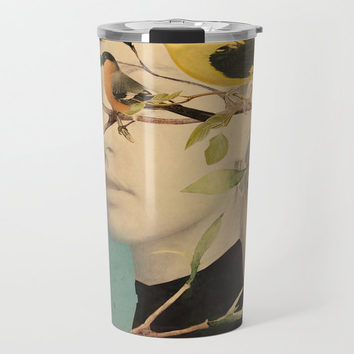 Woman and Birds Travel Mug Gallery Image 1