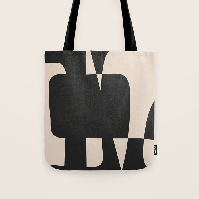 Modern Black And White Abstract Art 5 Tote Bag Gallery Image 1