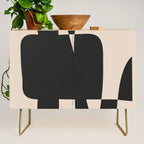 Modern Black And White Abstract Art 5 Credenza Gallery Image 1