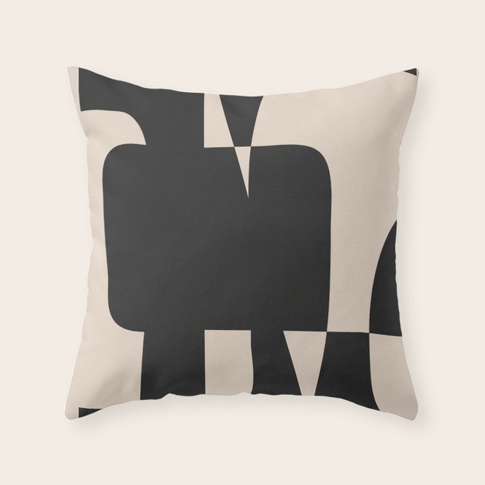 Modern Black And White Abstract Art 5 Throw Pillow Gallery Image 6