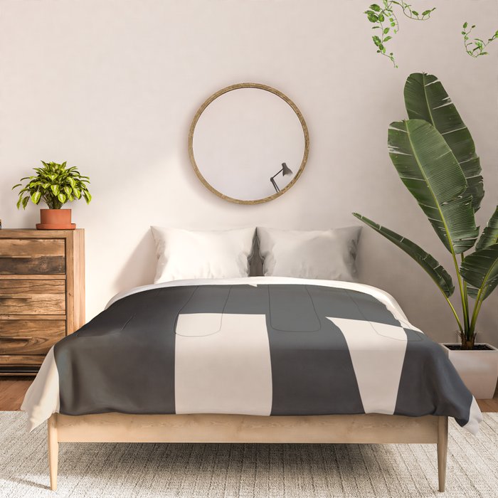 Modern Black And White Abstract Art 5 Comforter Gallery Image 3
