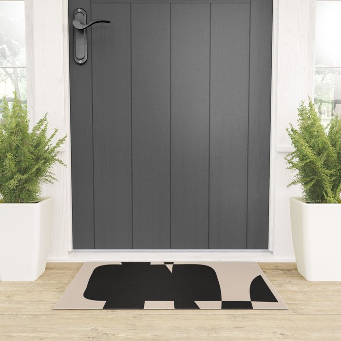 Modern Black And White Abstract Art 5 Welcome Mat Gallery Image 3