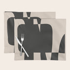 Modern Black And White Abstract Art 5 Placemat Gallery Image 1