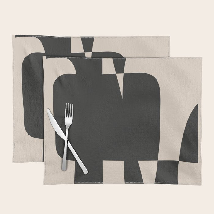 Modern Black And White Abstract Art 5 Placemat Gallery Image 1