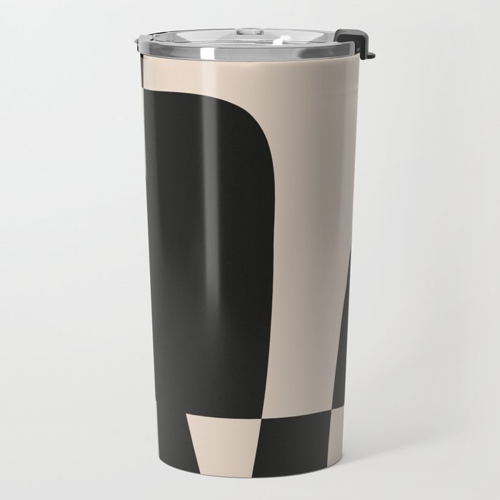 Modern Black And White Abstract Art 5 Travel Mug Gallery Image 2