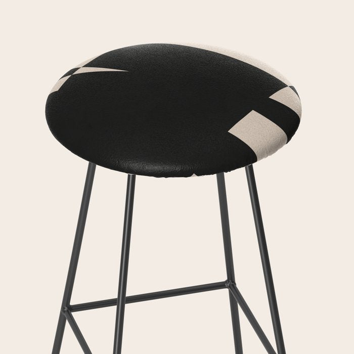 Modern Black And White Abstract Art 5 Stool Gallery Image 2