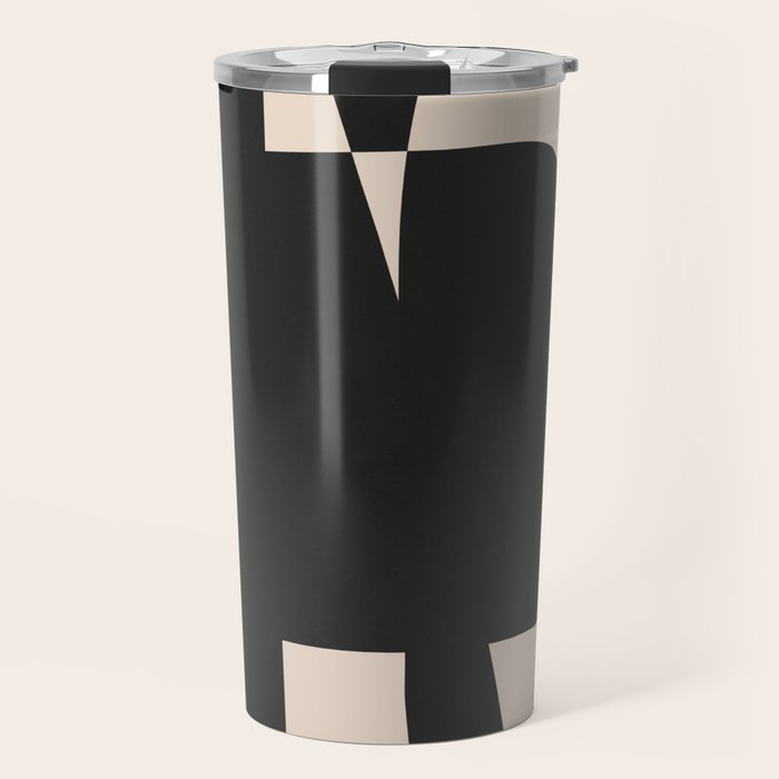 Modern Black And White Abstract Art 5 Travel Mug Gallery Image 1