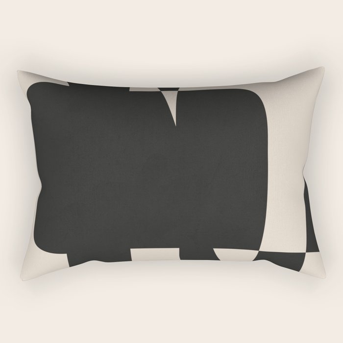 Modern Black And White Abstract Art 5 Rectangular Pillow Gallery Image 1