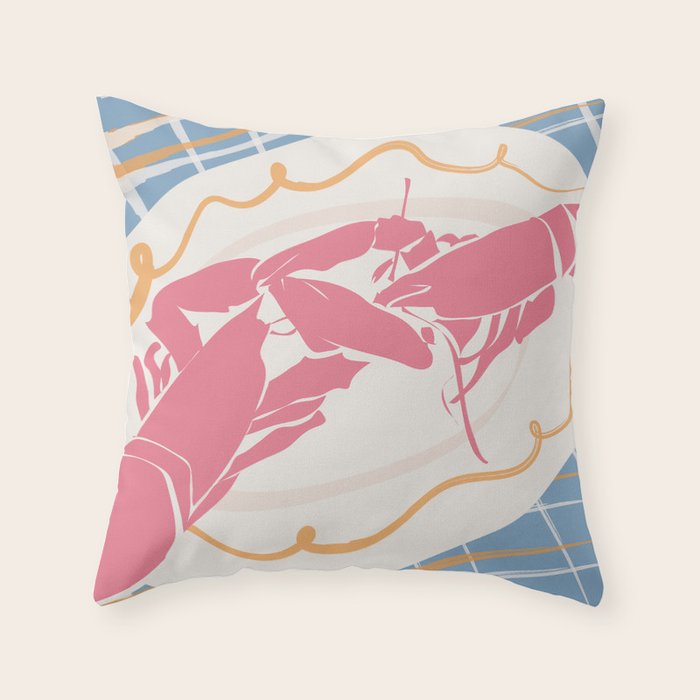 Lobster Picnic Throw Pillow Gallery Image 6