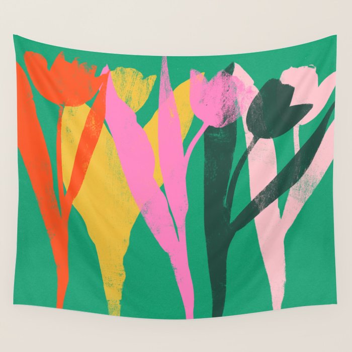 tulips 12 Wall Tapestry Gallery Image 4
