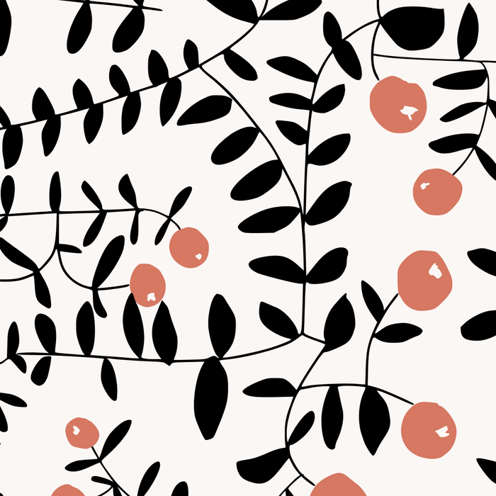 Block print berries black and white Coffee Mug Gallery Image 2
