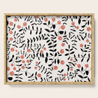 Block print berries black and white Serving Tray Gallery Image 1